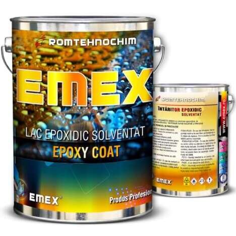 Pachet Lac Epoxidic Solventat ?Emex Epoxy Coat? - Bid. 16 Kg + Intaritor - Bid. 4.80 Kg